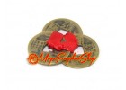 3 Brass Coins tied in Red Ribbon (Set of 3)