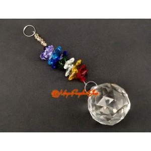 7 Chakra Faceted Crystal Ball Hanging