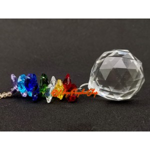 7 Chakra Faceted Crystal Ball Hanging