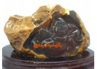 Agate Chalcedony Crystal Carved Laughing Buddha Sculpture (B)