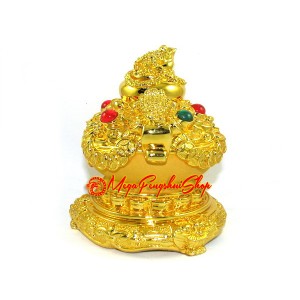 Auspicious Wealth Pot with Wealth Toads for Money Luck