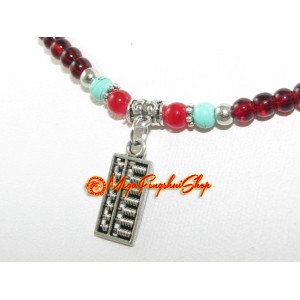 Beaded Necklace with Abacus Pendant