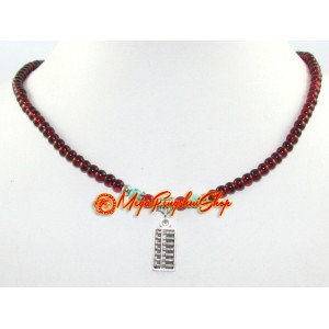 Beaded Necklace with Abacus Pendant