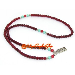 Beaded Necklace with Wu Lou Pendant