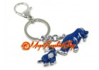 Value Pack - 4 Pieces Bejeweled Blue Rhinoceros and Elephant Keychain
