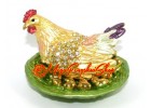 Bejeweled Wish-Fulfilling Rooster with Golden Eggs