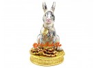 Bejewelled Wishfulfilling Peach Blossom Rabbit for Love Luck