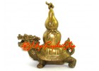 Brass Feng Shui Wulou Atop Dragon Tortoise