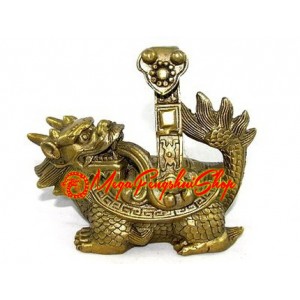 Brass Fengshui Dragon Tortoise with Ru Yi