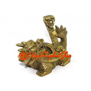 Brass Fengshui Dragon Tortoise with Ru Yi