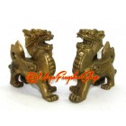 Brass Mini Pair of Feng Shui Piyao