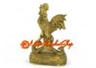 Brass Rooster with Ru Yi and Coin