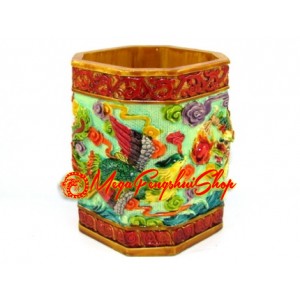 Colorful Dragon and Phoenix Pen Holder