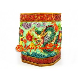 Colorful Dragon and Phoenix Pen Holder
