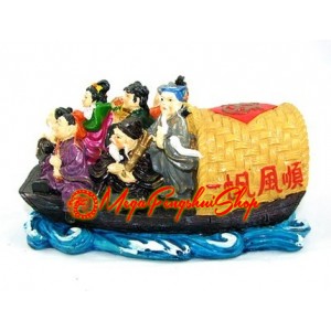 Colorful Eight Immortals on Boat
