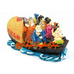 Colorful Eight Immortals on Boat