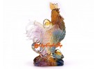 Colorful Mini Liuli Rooster With Gold Ingots