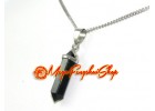 Double Terminated Crystal Point Pendant (L) (Obsidian)