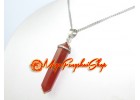Double Terminated Crystal Point Pendant (Red Agate) (L)