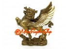 Brass Winged Dragon Horse with Pi Yao