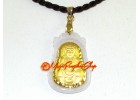 Exquisite Golden Guan Yin Jade Pendant (Grade A)