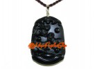Exquisite Horoscope Allies Pendant - Rabbit, Sheep and Boar (Obsidian)