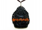 Exquisite Laughing Buddha Pendant (Obsidian)