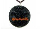 Exquisite Pair of Pi Yao for Wealth Pendant (Obsidian)