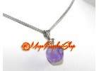 Faceted Apple Crystal Pendant Necklace (Amethyst)