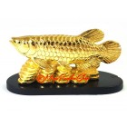 Feng Shui Arowana on Bed of Coins (S)
