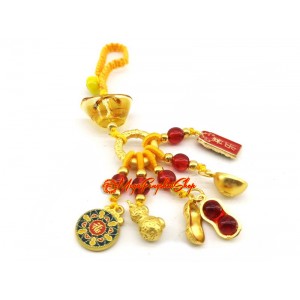 Five Good Fortune with Wu Lou Feng Shui Lucky Charm