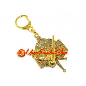 Abacus with Fan Feng Shui Keychain