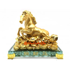 Golden Horse Resting on a Bed of Wealth