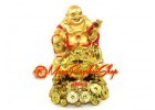 Golden Laughing Buddha on Money Frog and Treasure