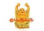 Golden Laughing Buddha with Pearls