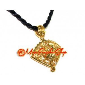 Golden Rooster with Fan Pendant Necklace