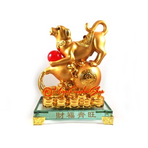 Good Fortune Golden Dog with Wu Lou