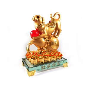 Good Fortune Golden Dog with Wu Lou