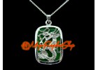 Jade Dragon Pendant with Stainless Steel Chain