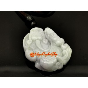 Jade Piyao with Child and Ling Zhi Pendant (High Grade)