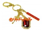 Key to Success Om Mani Red Jewel Keychain