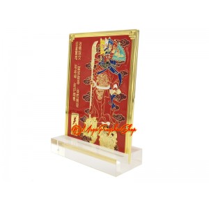 Magnificent Kwan Kung With Five Flags Feng Shui Plaque