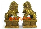 Pair of Brass Feng Shui Fu Dogs for Protection