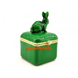 Peach Blossom Rabbit on Treasure Box Love Charm