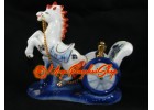 Porcelain Horse Pulling a Carriage with Gold Ingots
