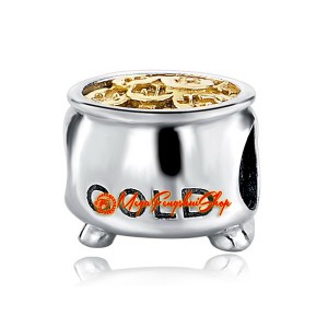 Prosperity Gold Pot Bead Charm (925 Silver)