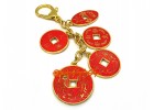 Protection and Blessing Five Amulet Coins Feng Shui Keychain