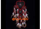 Red Hearts Dreamcatcher With Feathers and Beads