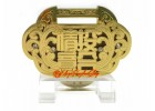 Romance Lock Coin with Nine-Tailed Fox Mini Feng Shui Plaque