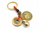 Rooster Wulou with Five Coins Feng Shui Keyring